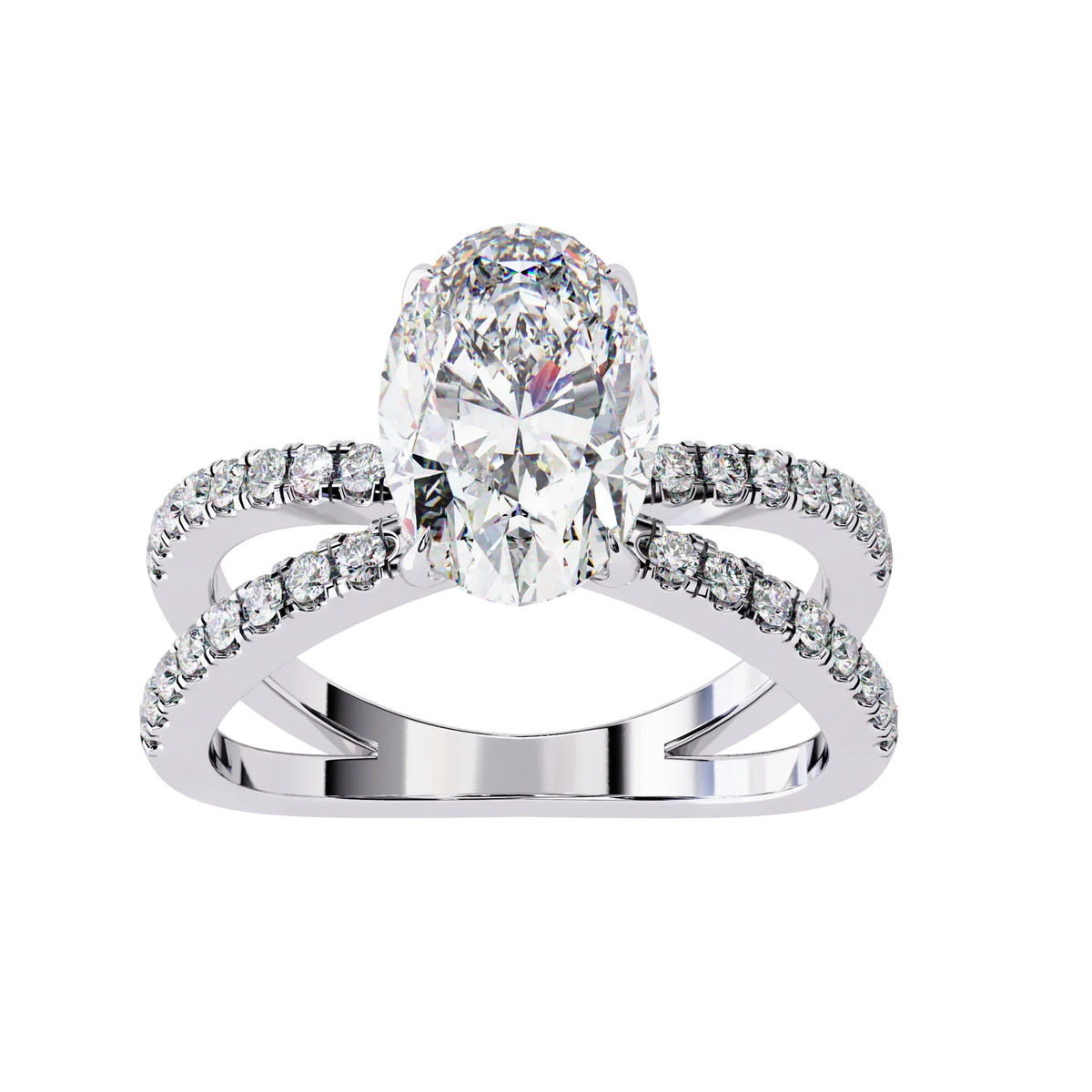 val Pavé Crisscross Lab Grown Diamond Ring - Ophiratbf