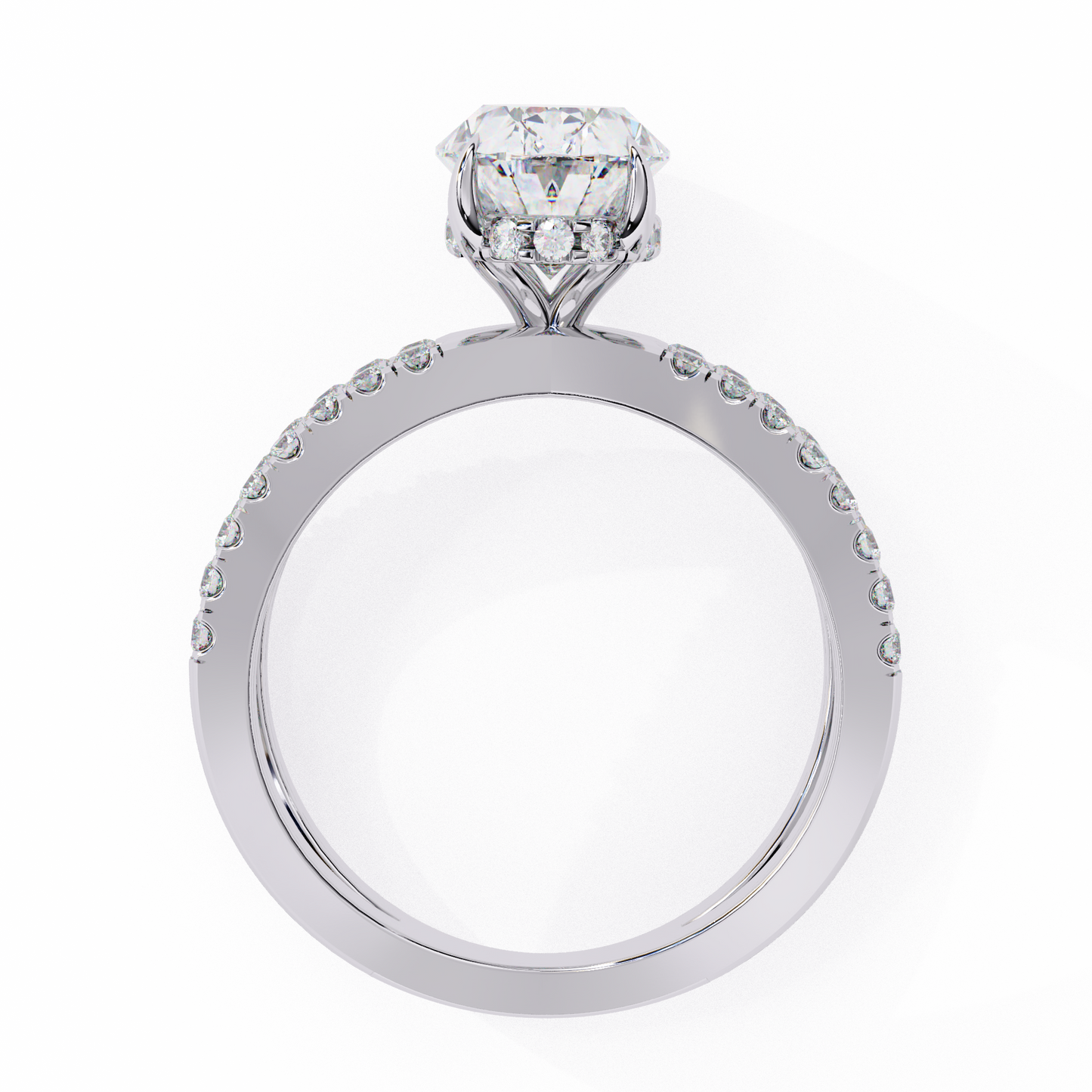 val pavé crisscross lab grown diamond ring
