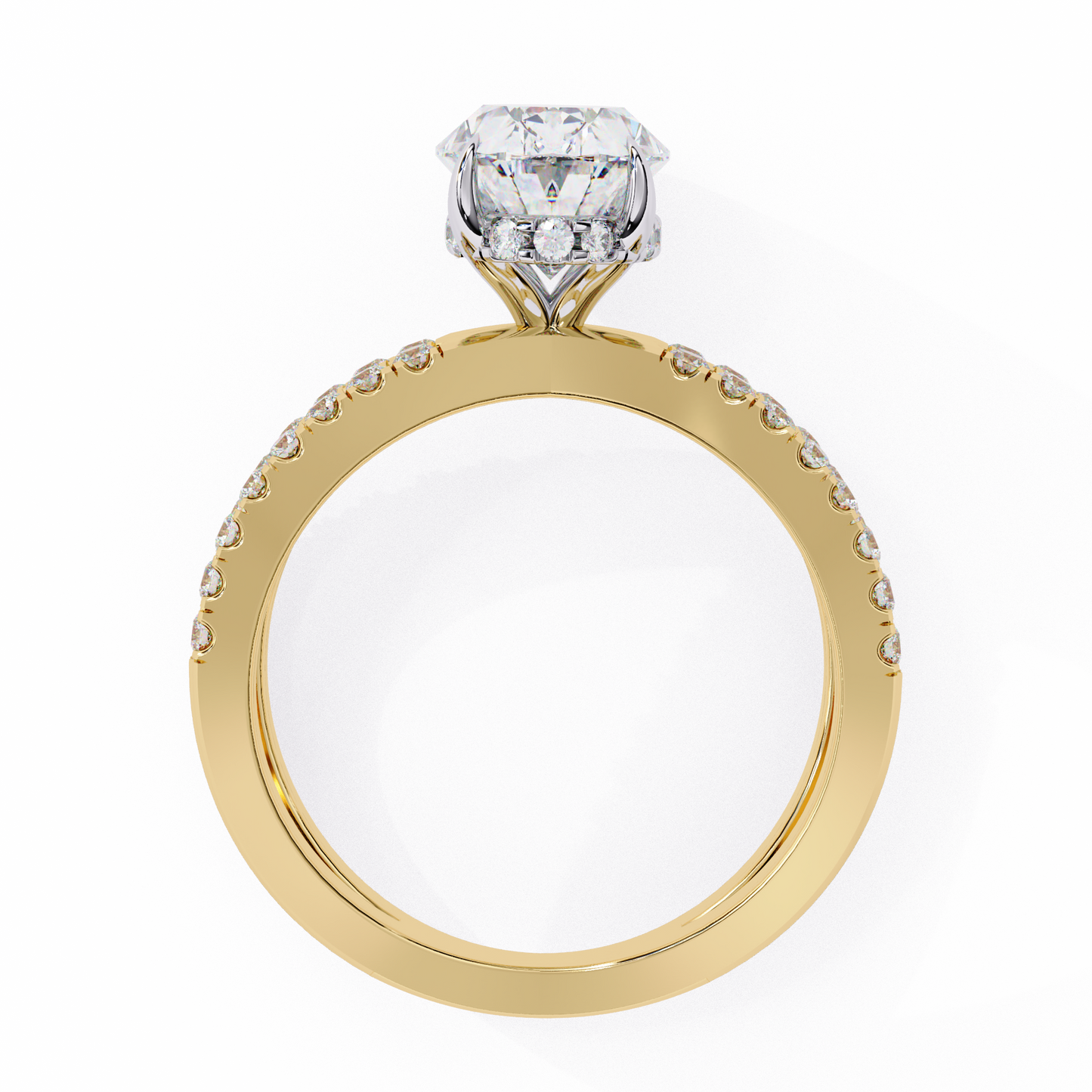 val pavé crisscross lab grown diamond ring