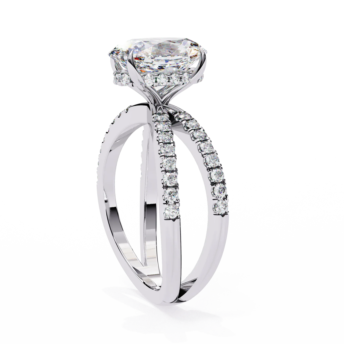 val Pavé Crisscross Lab Grown Diamond Ring - Ophiratbf