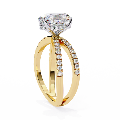 val Pavé Crisscross Lab Grown Diamond Ring