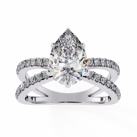 Pear Crisscross Lab Grown Diamond Ring - Ophiratbf