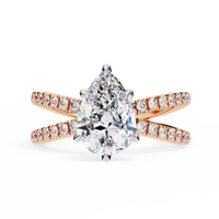 Pear Crisscross Lab Grown Diamond Ring - Ophiratbf