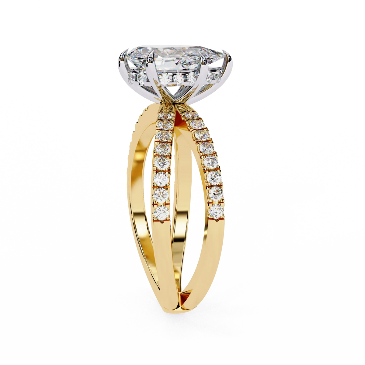 Pear Crisscross Lab Grown Diamond Ring - Ophiratbf