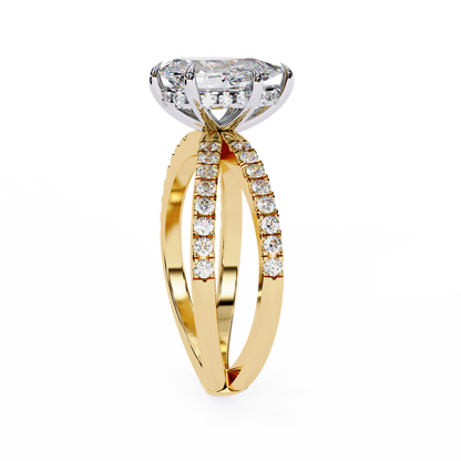 Pear  Crisscross Lab Grown Diamond Ring
