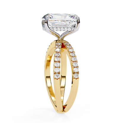 Elysia Lab Grown Diamond Emerald Crisscross Ring