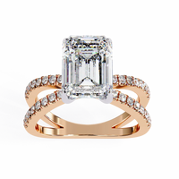 Elysia Lab Grown Diamond Emerald Crisscross Ring - Ophiratbf