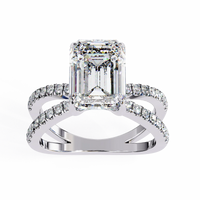 Elysia Lab Grown Diamond Emerald Crisscross Ring - Ophiratbf
