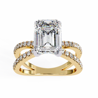 Elysia Lab Grown Diamond Emerald Crisscross Ring - Ophiratbf
