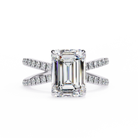 Elysia Lab Grown Diamond Emerald Crisscross Ring - Ophiratbf