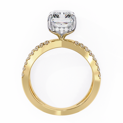 Elysia Lab Grown Diamond Emerald Crisscross Ring