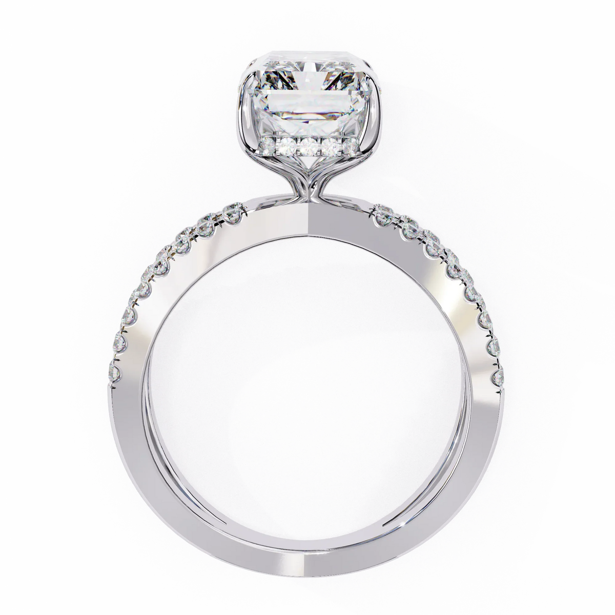 Elysia Lab Grown Diamond Emerald Crisscross Ring - Ophiratbf