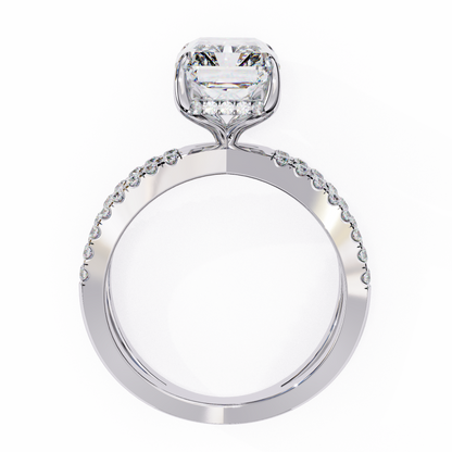 Elysia Lab Grown Diamond Emerald Crisscross Ring
