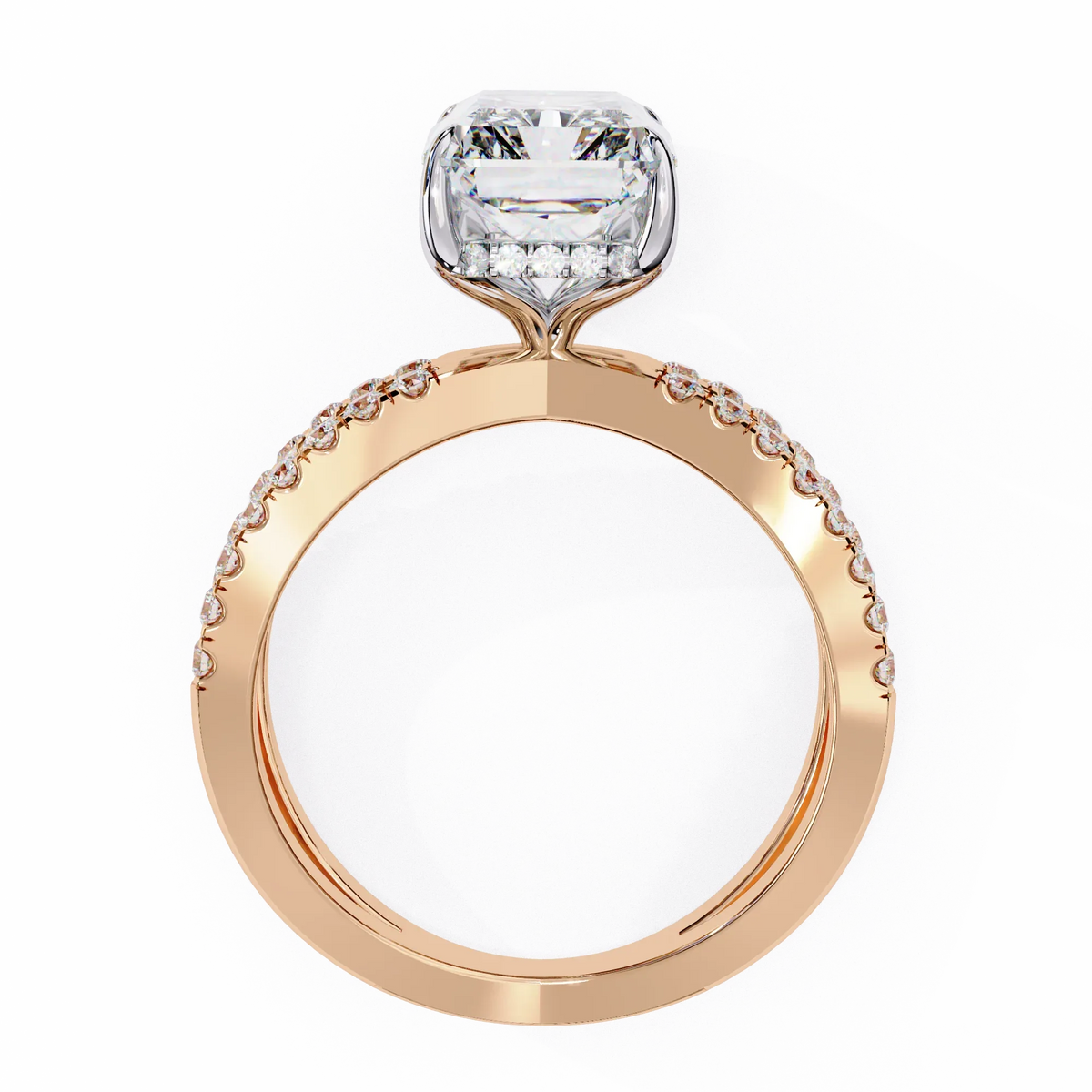 Elysia Lab Grown Diamond Emerald Crisscross Ring - Ophiratbf