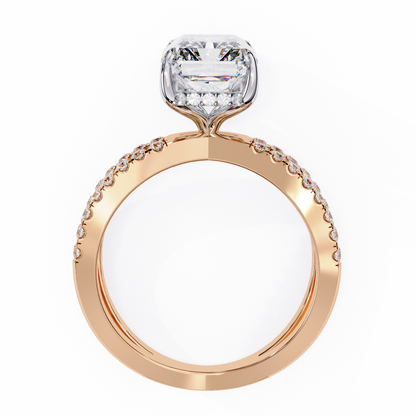 Elysia Lab Grown Diamond Emerald Crisscross Ring