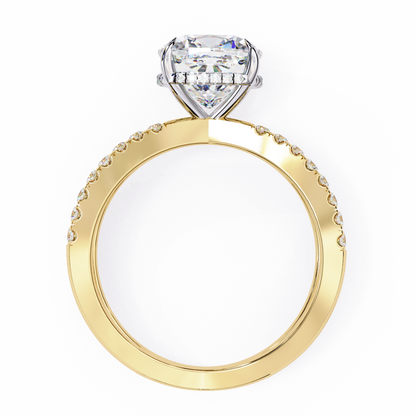 Cushion Cut Crisscross Lab Grown Diamond Ring