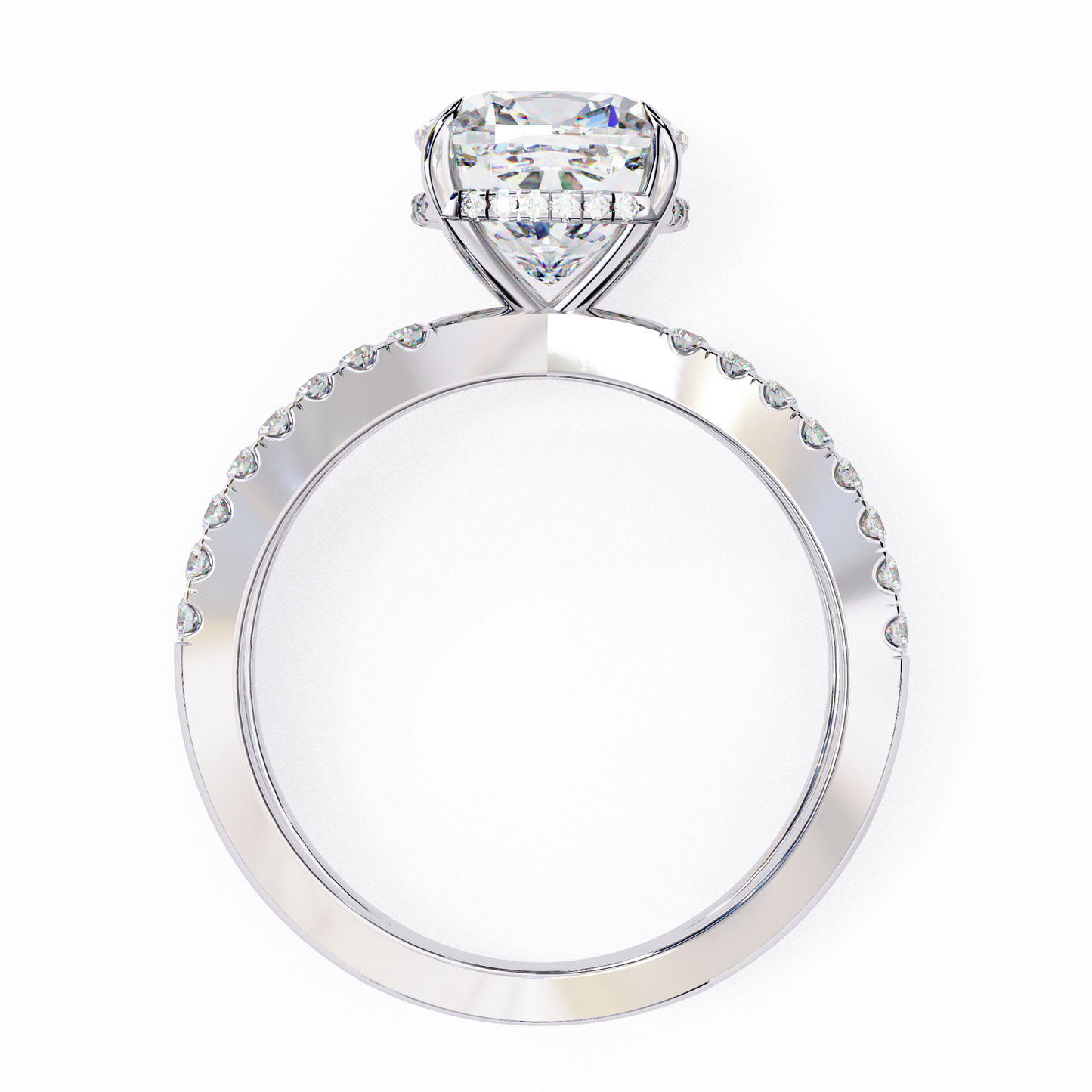 cushion cut crisscross lab grown diamond ring