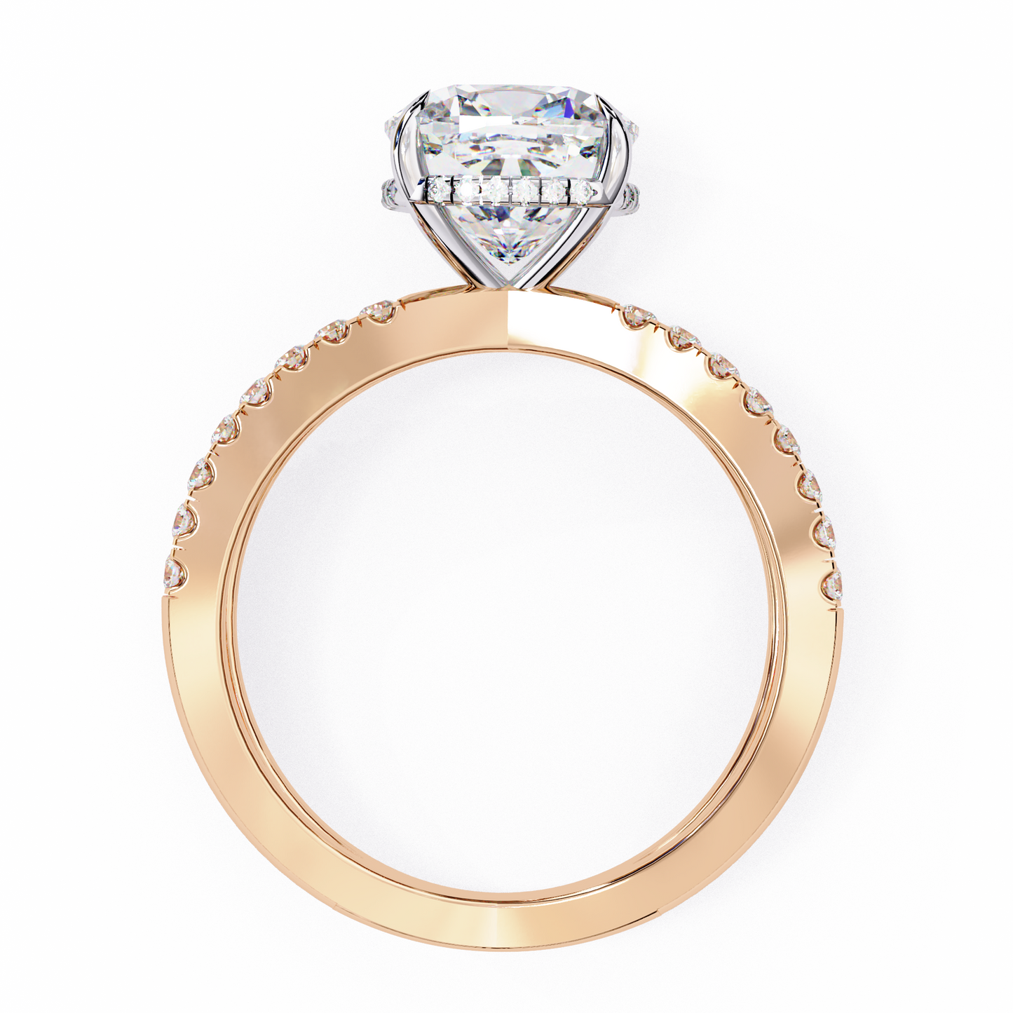 cushion cut crisscross lab grown diamond ring