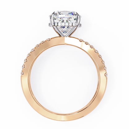 Cushion Cut Crisscross Lab Grown Diamond Ring
