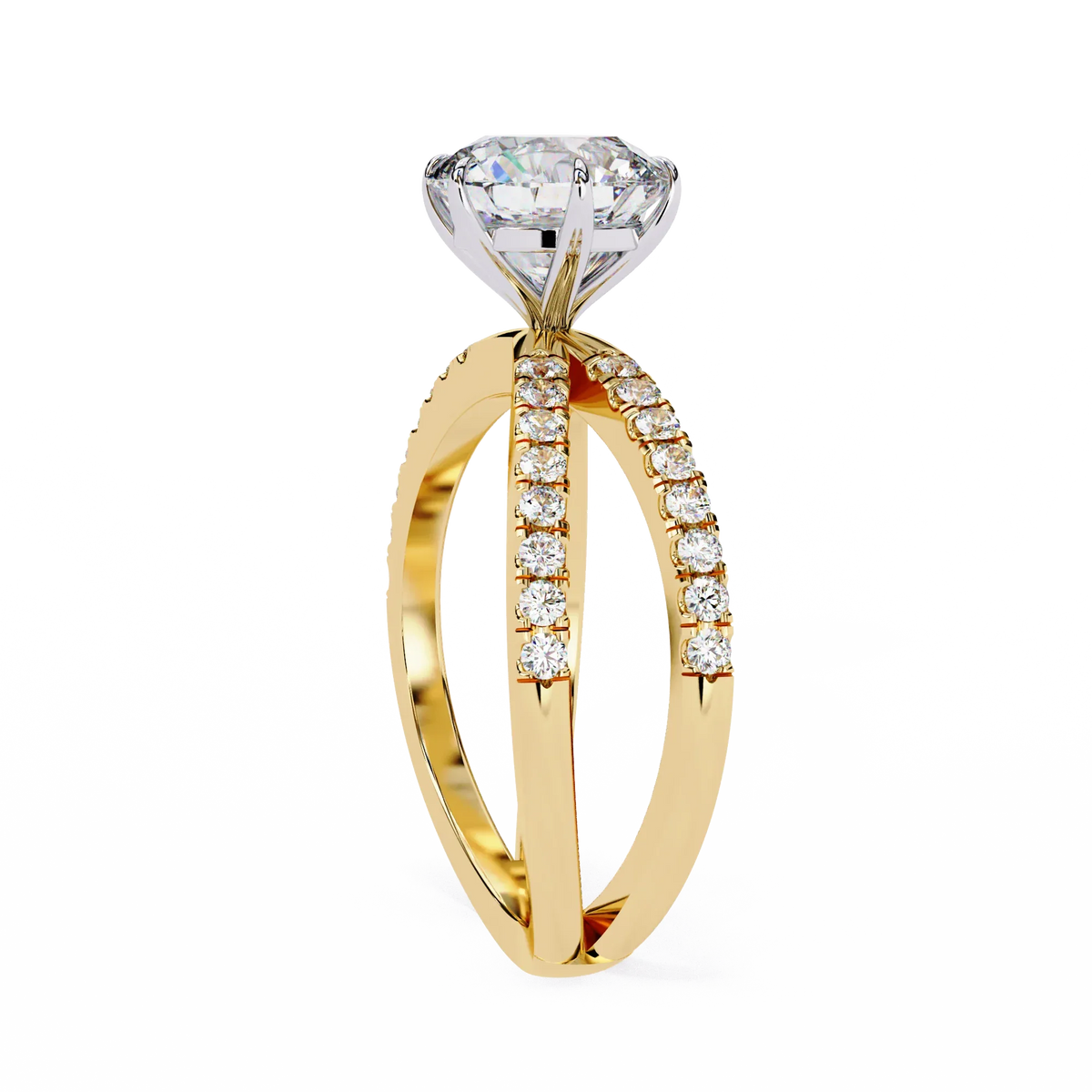 Aurelia Lab Grown Diamond Round Crisscross Ring - Ophiratbf