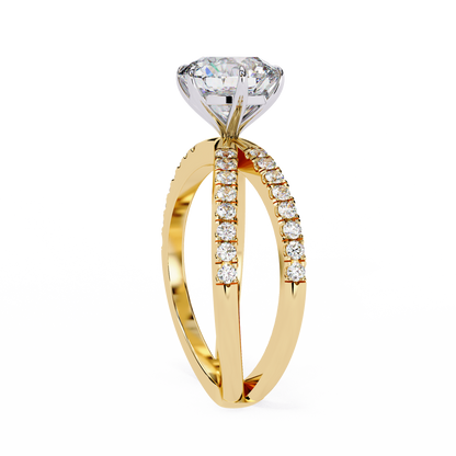 Aurelia Lab Grown Diamond Round Crisscross Ring