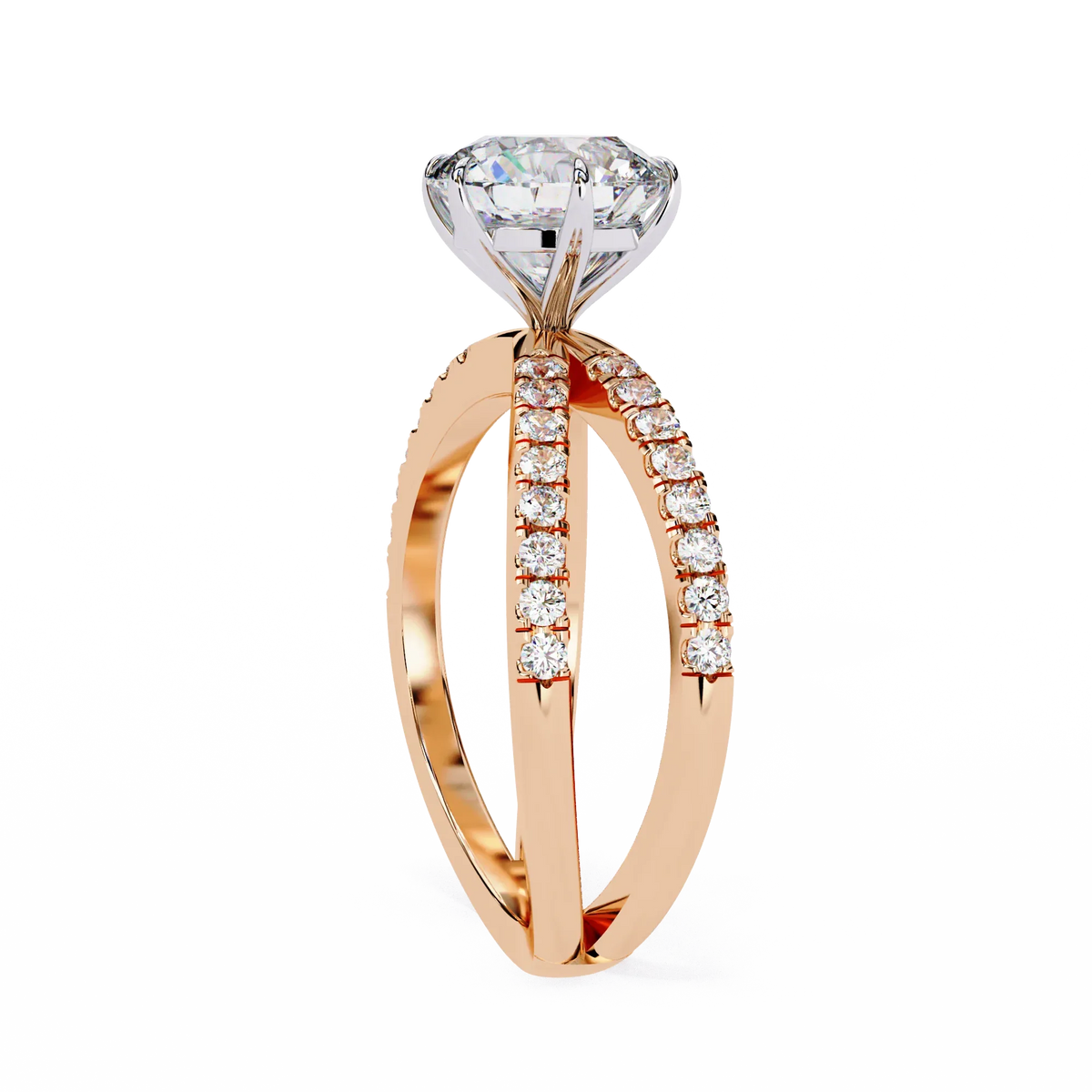 Aurelia Lab Grown Diamond Round Crisscross Ring - Ophiratbf