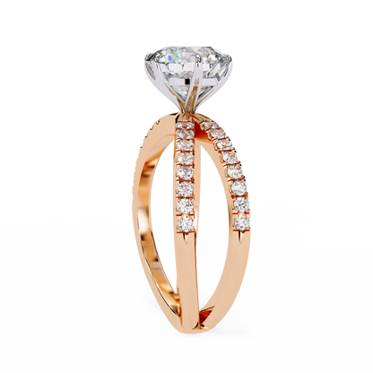 Aurelia Lab Grown Diamond Round Crisscross Ring