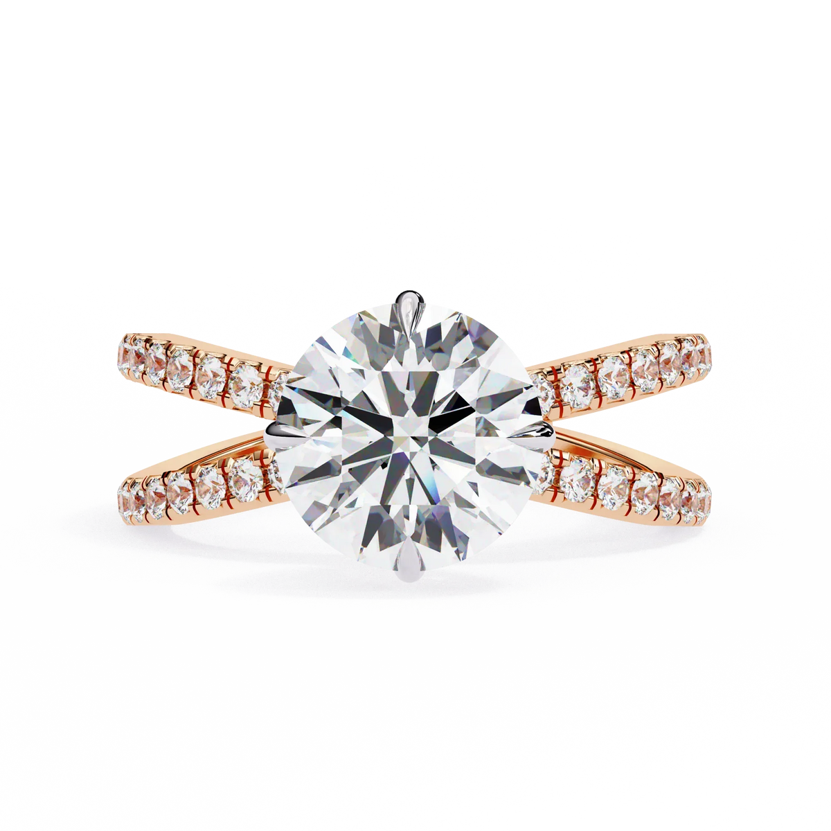 Aurelia Lab Grown Diamond Round Crisscross Ring - Ophiratbf