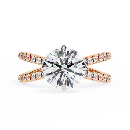Aurelia Lab Grown Diamond Round Crisscross Ring
