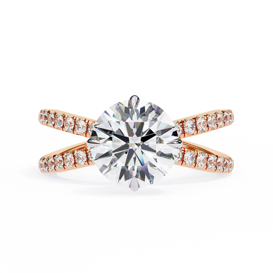 Aurelia Lab Grown Diamond Round Crisscross Ring