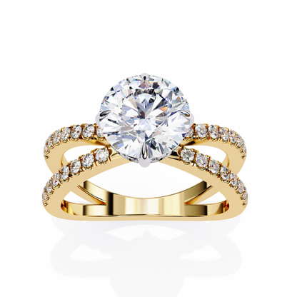 Aurelia Lab Grown Diamond Round Crisscross Ring