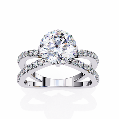 Aurelia Lab Grown Diamond Round Crisscross Ring
