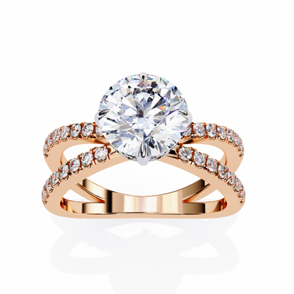 Aurelia Lab Grown Diamond Round Crisscross Ring
