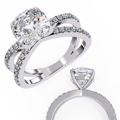 Amaris Lab Grown Diamond Cushion Infinity Ring