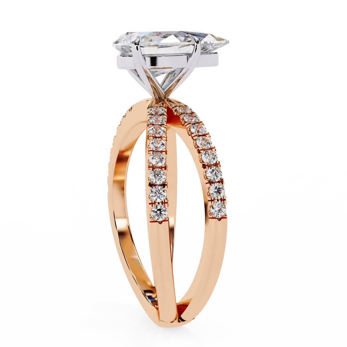 Maristelle Lab Grown Diamond Pear Infinity Ring - Ophiratbf