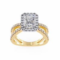 Radiant Halo Crisscross Lab Grown Diamond Ring - Ophiratbf
