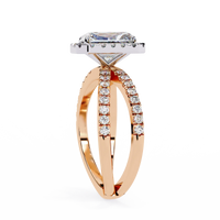 Radiant Halo Crisscross Lab Grown Diamond Ring - Ophiratbf