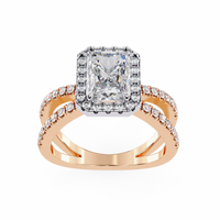 Radiant Halo Crisscross Lab Grown Diamond Ring - Ophiratbf