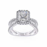 Radiant Halo Crisscross Lab Grown Diamond Ring - Ophiratbf