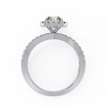 Radiant Halo Crisscross Lab Grown Diamond Ring