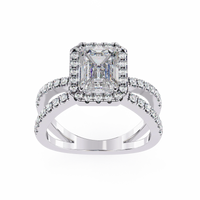 Elysia Lab Grown Diamond Emerald Infinity Halo Ring - Ophiratbf