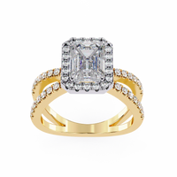 Elysia Lab Grown Diamond Emerald Infinity Halo Ring - Ophiratbf