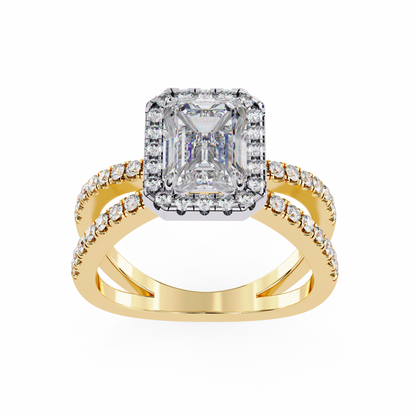 Elysia Lab Grown Diamond Emerald Infinity Halo Ring