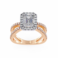 Elysia Lab Grown Diamond Emerald Infinity Halo Ring - Ophiratbf