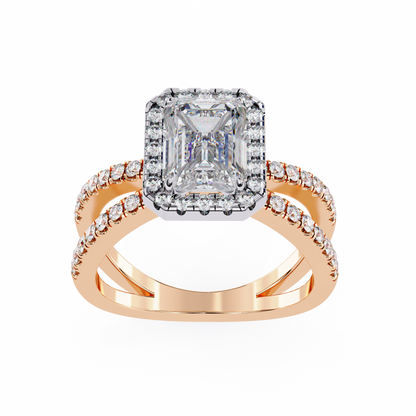 Elysia Lab Grown Diamond Emerald Infinity Halo Ring