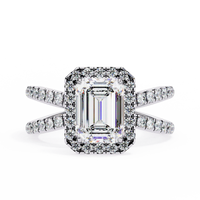 Elysia Lab Grown Diamond Emerald Infinity Halo Ring - Ophiratbf