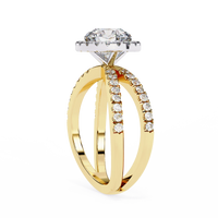 Round Halo Crisscross Lab Grown Diamond Ring - Ophiratbf