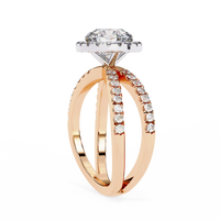 Round Halo Crisscross Lab Grown Diamond Ring - Ophiratbf