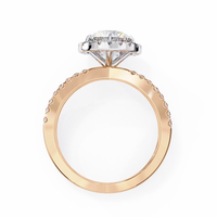 Round Halo Crisscross Lab Grown Diamond Ring - Ophiratbf