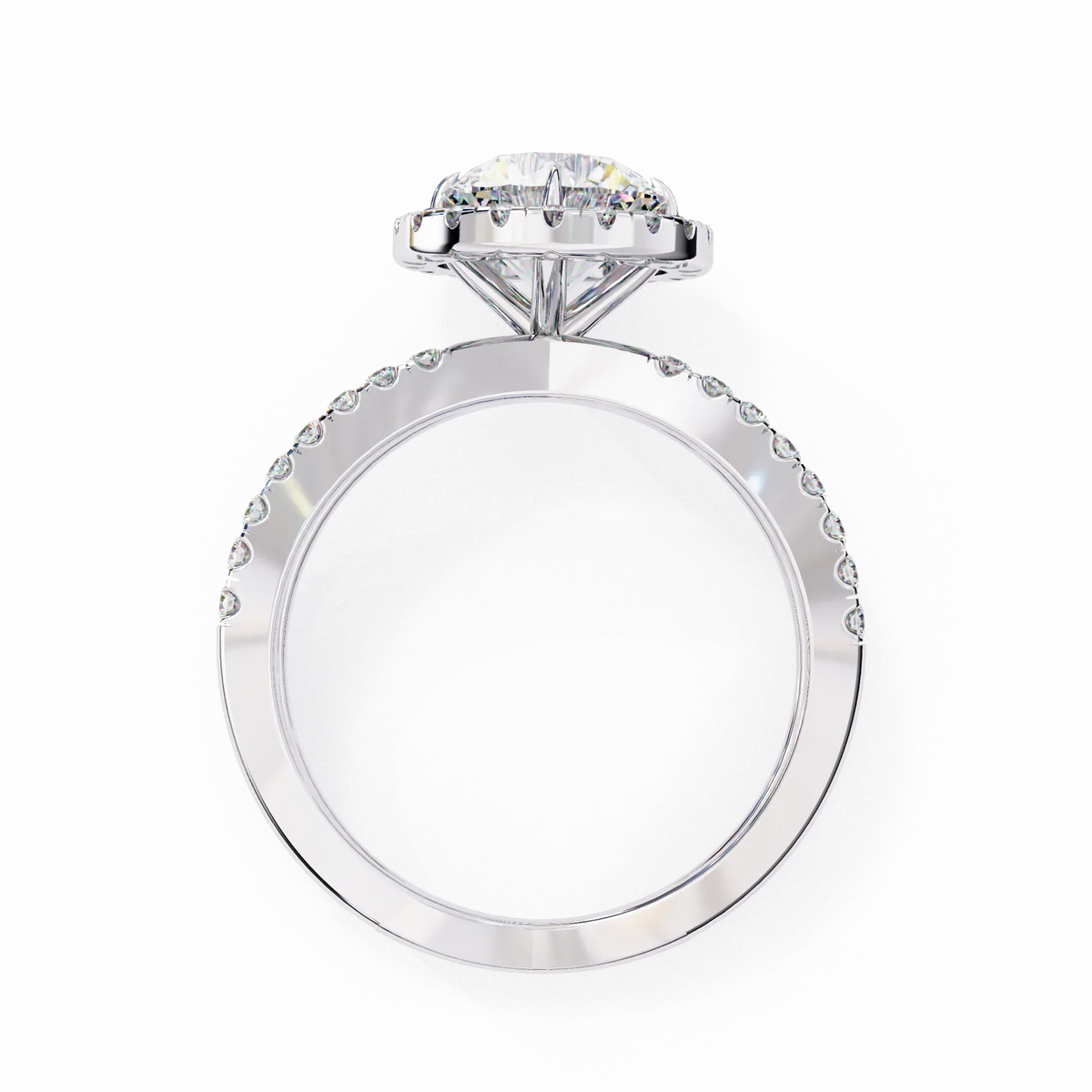 Round Halo Crisscross Lab Grown Diamond Ring - Ophiratbf